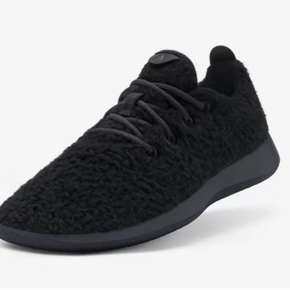 Womens Allbirds Wool Runner Shoes Size 9 Black Fluff